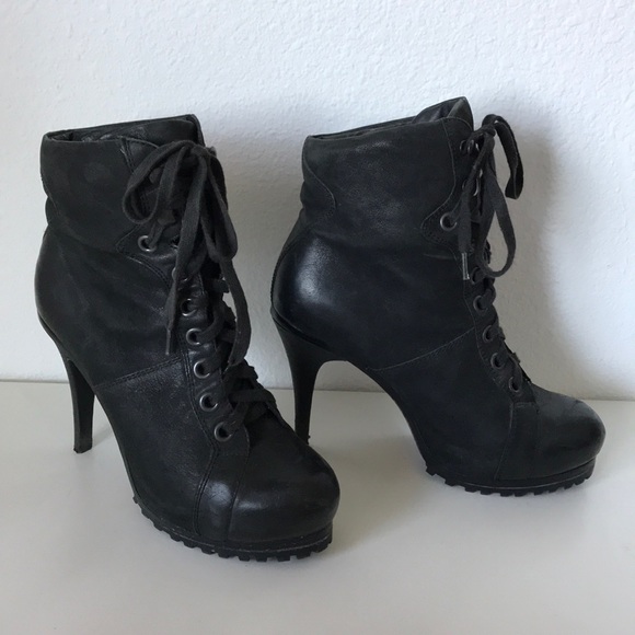 ASH lace up high heeled combat style boots - Picture 2 of 11